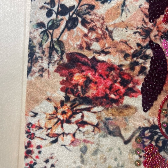 NWT Anthropologie Sparkled Beaded Flora Clutch Purse in Rose/Tyrie w Chain Strap - Picture 4 of 9